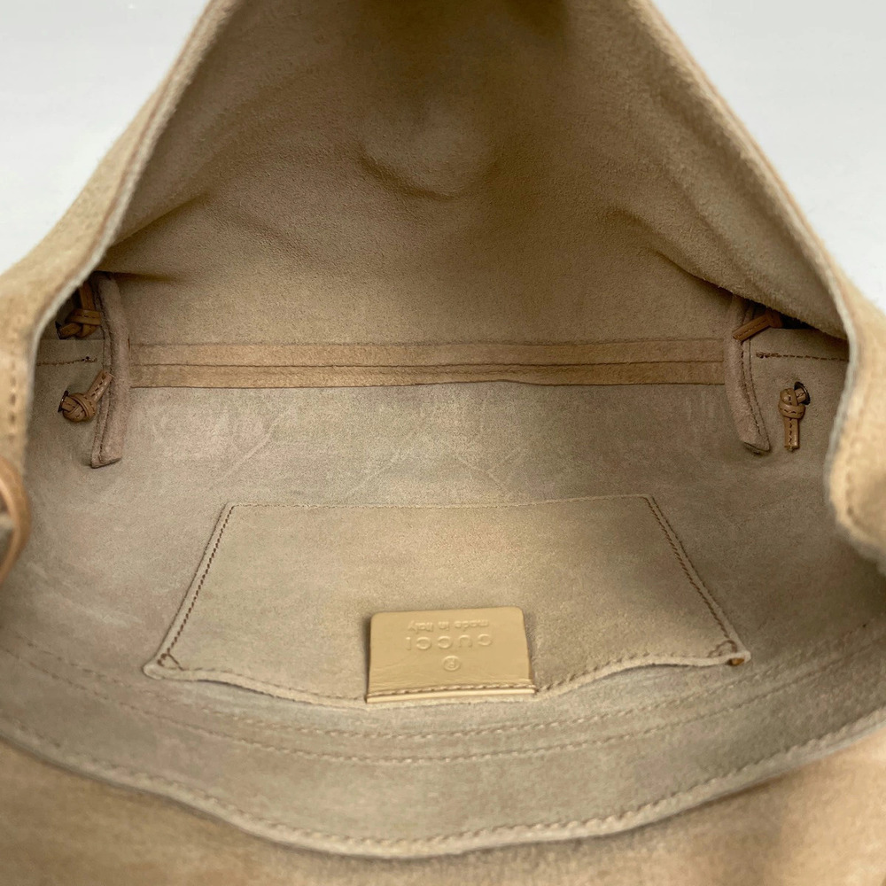 Gucci Heart Motif Shoulder Bag Crossbody Suede Beige - Picture 7 of 7